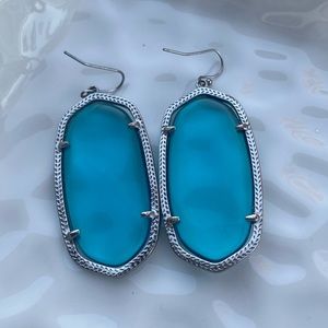 Kendra Scott Silver Clear Blue Danielle Earrings